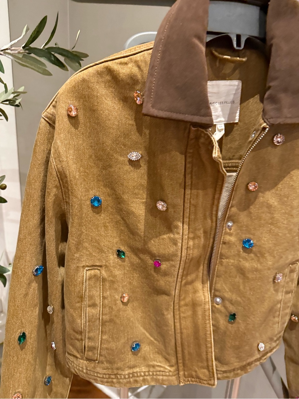 Avec Les Filles Embellished Cropped Barn Jacket - Picture 5 of 9